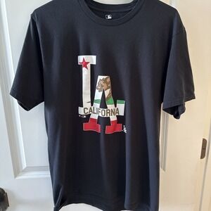 Fanatics Men's M Los Angeles Dodgers‎ T-Shirt California State Flag Colors Black